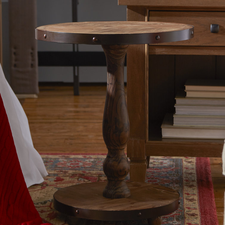 Ophelia & Co. Quitaque 26'' Tall Solid Wood Pedestal End Table